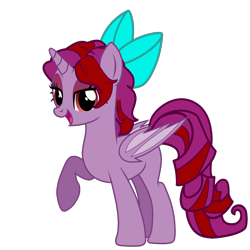 Size: 3000x3000 | Tagged: safe, artist:izaackpony, derpibooru import, oc, oc:isabel, alicorn, bat pony, bat pony alicorn, pony, bow, female, hair bow, high res, mare, raised hoof, simple background, solo, transparent background, watermark