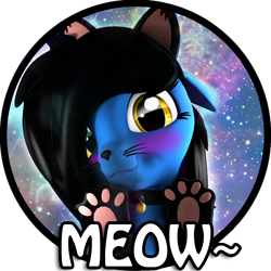 Size: 4366x4365 | Tagged: safe, artist:nyxie, artist:xenia-amata, derpibooru import, oc, oc only, oc:isis amata, cat, 3d, absurd resolution, bell, bell collar, collar, cute, meow, paw gloves, simple background, solo, source filmmaker, sticker, transparent background