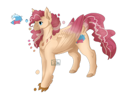 Size: 6000x4770 | Tagged: safe, artist:lu-le-ma, derpibooru import, oc, oc only, oc:princess sugar splash, classical hippogriff, hippogriff, my little pony: the movie, absurd resolution, magical lesbian spawn, offspring, parent:pinkie pie, parent:princess skystar, parents:skypie, simple background, solo, transparent background