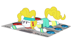 Size: 1000x512 | Tagged: safe, artist:cobalthailstorm, derpibooru import, surprise, pony, nintendo powerpad, power pad, simple background, solo, transparent background, workout outfit