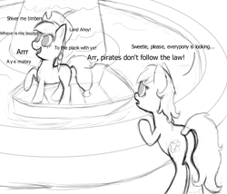 Size: 1015x868 | Tagged: safe, artist:nuxersopus, derpibooru import, oc, boat, pirate, text