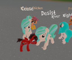 Size: 635x522 | Tagged: safe, derpibooru import, screencap, scootaloo, oc, oc:littleshyfim, pegasus, pony, cease and desist, dancing, facehoof, female, goggles, legends of equestria, male, mare, ponyville, stallion