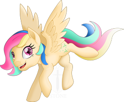 Size: 3645x3000 | Tagged: safe, artist:theshadowstone, derpibooru import, skydancer, pegasus, pony, g1, female, mare, rainbow hair, simple background, solo, transparent background