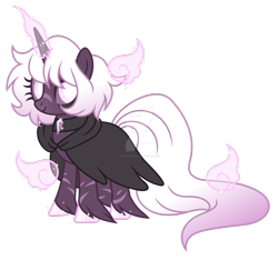 Size: 1600x1500 | Tagged: safe, artist:magicdarkart, derpibooru import, oc, pony, unicorn, cloak, clothes, female, mare, simple background, solo, transparent background, unshorn fetlocks, watermark