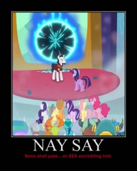 Size: 600x750 | Tagged: safe, artist:darkonshadows, derpibooru import, screencap, chancellor neighsay, twilight sparkle, twilight sparkle (alicorn), alicorn, school daze, motivational poster