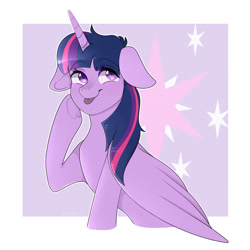 Size: 1024x1024 | Tagged: safe, artist:scarletfoxtail, derpibooru import, twilight sparkle, twilight sparkle (alicorn), alicorn, pony, :p, female, floppy ears, mare, silly, solo, tongue out