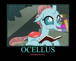 Size: 750x600 | Tagged: safe, artist:darkonshadows, derpibooru import, edit, edited screencap, screencap, ocellus, changedling, changeling, school daze, cute, diaocelles, motivational poster