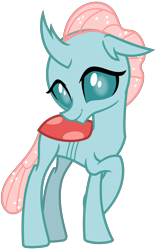 Size: 2000x3200 | Tagged: safe, artist:cheezedoodle96, derpibooru import, ocellus, changedling, changeling, school daze, .svg available, crossed legs, cute, cuteling, diaocelles, female, looking at you, shy, simple background, smiling, solo, svg, transparent background, vector