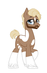 Size: 768x1192 | Tagged: safe, artist:kellythedrawinguni, derpibooru import, oc, oc:spotted specs, earth pony, pony, glasses, male, simple background, solo, stallion, transparent background