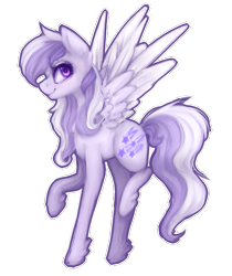 Size: 587x699 | Tagged: safe, artist:nutellaakanutella, derpibooru import, oc, oc only, oc:starstorm slumber, pegasus, pony, female, mare, raised hoof, simple background, solo, spread wings, transparent background, white outline, wings