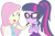 Size: 1606x1075 | Tagged: safe, derpibooru import, edit, screencap, fluttershy, sci-twi, twilight sparkle, better together, equestria girls, forgotten friendship, background removed, clothes, crossed arms, geode of fauna, geode of telekinesis, glasses, magical geodes, not a vector, open mouth, simple background, skirt, transparent background