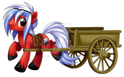 Size: 1024x638 | Tagged: safe, artist:centchi, derpibooru import, oc, oc only, oc:axel rose, earth pony, pony, cart, glasses, male, simple background, solo, stallion, transparent background, watermark