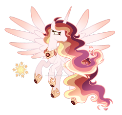 Size: 1024x962 | Tagged: safe, artist:darlyjay, derpibooru import, oc, oc:askella, alicorn, hybrid, pony, female, interspecies offspring, mare, offspring, parent:discord, parent:princess celestia, parents:dislestia, simple background, solo, transparent background, watermark