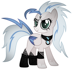 Size: 1344x1308 | Tagged: safe, artist:thecreativeenigma, derpibooru import, oc, oc only, pegasus, pony, choker, colored wings, female, goth, mare, metallica, multicolored wings, simple background, solo, transparent background