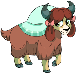 Size: 1281x1200 | Tagged: safe, artist:elskafox, derpibooru import, yona, yak, school daze, cloven hooves, female, monkey swings, simple background, solo, transparent background