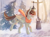 Size: 1380x1024 | Tagged: safe, artist:riressa, derpibooru import, oc, oc only, pegasus, pony, clothes, colored wings, colored wingtips, lantern, scarf, snow, solo, tree, winter