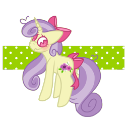 Size: 2700x2517 | Tagged: safe, artist:chococakebabe, derpibooru import, oc, oc:meadow blossom, pony, unicorn, bow, female, hair bow, high res, mare, simple background, solo, tail bow, transparent background