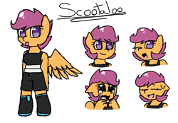 Size: 1086x756 | Tagged: safe, artist:synnibear03, derpibooru import, scootaloo, oc, oc only, oc:ponytale scootaloo, anthro, comic:ponytale, solo