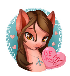 Size: 1104x1200 | Tagged: safe, artist:bumdox, derpibooru import, oc, oc only, pony, bust, cute, female, fluffy, heart, holiday, jewelry, pendant, plane, portrait, solo, valentine's day, vignette