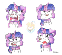 Size: 920x810 | Tagged: safe, artist:silversimba01, derpibooru import, twilight sparkle, dog, unicorn, collie, dogified, expression, female, shocked, species swap, twilight barkle, upset