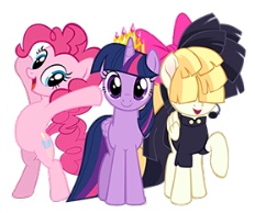 Size: 232x194 | Tagged: safe, derpibooru import, pinkie pie, songbird serenade, twilight sparkle, twilight sparkle (alicorn), alicorn, earth pony, pony, my little pony: the movie, gameloft, headworn microphone, trio