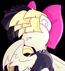 Size: 512x559 | Tagged: safe, artist:midnightpremiere, derpibooru import, songbird serenade, pegasus, pony, my little pony: the movie, black background, bow, clothes, female, simple background, solo