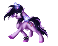 Size: 2900x2300 | Tagged: safe, artist:sodapopfairypony, derpibooru import, oc, oc:chia seed, pony, unicorn, cellphone, female, high res, magic, mare, phone, simple background, solo, spiked wristband, transparent background, wristband