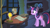 Size: 1280x720 | Tagged: safe, derpibooru import, screencap, owlowiscious, twilight sparkle, unicorn twilight, bird, owl, pony, unicorn, owl's well that ends well, book, candle, duo, female, fire, golden oaks library, looking at each other, male, mare, quill, scroll, window