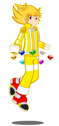 Size: 2163x4565 | Tagged: safe, artist:trungtranhaitrung, derpibooru import, equestria girls, barely pony related, chaos emerald, crossover, equestria girls-ified, simple background, solo, sonic the hedgehog, sonic the hedgehog (series), super sonic, transparent background