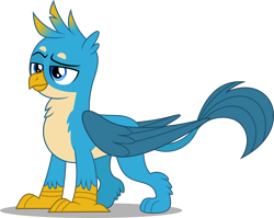 Size: 5000x3977 | Tagged: safe, artist:dashiesparkle, derpibooru import, gallus, griffon, school daze, .svg available, absurd resolution, male, raised eyebrow, simple background, solo, transparent background, vector