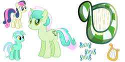 Size: 1024x509 | Tagged: safe, artist:farg2003, derpibooru import, bon bon, lyra heartstrings, sweetie drops, earth pony, pony, unicorn, cutie mark, fusion, fusion:sweet sound, simple background, transparent background