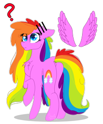 Size: 2512x3035 | Tagged: safe, artist:tomboygirl45, derpibooru import, oc, oc only, oc:rainbow cloud, pegasus, pony, chest fluff, female, high res, mare, simple background, solo, transparent background, wingless