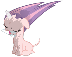 Size: 8800x7000 | Tagged: safe, artist:tardifice, derpibooru import, edit, editor:slayerbvc, sweetie belle, pony, unicorn, absurd resolution, bad mane day, bald, blank flank, burnt, dirty, eyes closed, female, filly, floppy ears, furless, furless edit, mouth hold, nude edit, nudity, scorched, shaved, shaved tail, simple background, solo, sweetie bald, sweetie fail, transparent background, vector, vector edit, vial