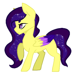 Size: 353x345 | Tagged: safe, artist:companionadopts, derpibooru import, oc, oc only, pegasus, pony, blank flank, colored wings, ethereal mane, multicolored wings, offspring, parent:fluttershy, parent:princess luna, parents:lunashy, simple background, solo, starry mane, transparent background