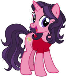 Size: 2800x3200 | Tagged: safe, artist:cheezedoodle96, derpibooru import, unicorn, .svg available, clothes, cutie mark, female, happy, jiffy bake, looking at you, mare, rachael ray, shirt, simple background, solo, svg, transparent background, vector
