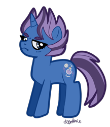 Size: 1213x1399 | Tagged: safe, artist:d00mface, derpibooru import, ambermoon, unicorn, artist interpretation, eyebrows, female, frown, mare, ponyville mysteries, simple background, solo, transparent background