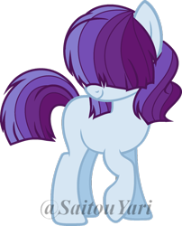 Size: 800x988 | Tagged: dead source, safe, artist:t-aroutachiikun, derpibooru import, oc, earth pony, pony, bangs, blank flank, female, hair over eyes, hidden eyes, mare, simple background, solo, transparent background