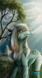 Size: 1356x2492 | Tagged: safe, artist:huayan, derpibooru import, oc, original species, cloud, solo, tree