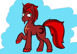 Size: 4092x2893 | Tagged: safe, artist:dyonys, derpibooru import, oc, oc only, oc:blood moon, unicorn, male, scar, sketch, stallion