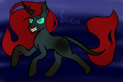 Size: 4592x3093 | Tagged: safe, artist:dyonys, derpibooru import, oc, oc only, oc:sanguis, ghost, undead, unicorn, curved horn, male, sketch, stallion