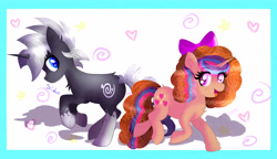 Size: 4000x2300 | Tagged: safe, artist:sweethearts11, derpibooru import, oc, oc only, oc:sweet hearts, pony, unicorn, female, high res, male, mare, stallion