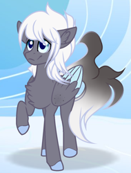 Size: 944x1240 | Tagged: safe, artist:galaxyswirlsyt, derpibooru import, oc, oc only, oc:anondream, pegasus, pony, colored hooves, colored wings, colored wingtips, male, multicolored wings, raised hoof, solo, stallion