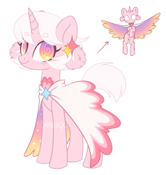 Size: 2489x2620 | Tagged: safe, artist:hawthornss, derpibooru import, oc, oc only, oc:wonder, original species, unicorn, cape, clothes, cute, female, hair accessory, looking at you, simple background, smiling, solo, transparent background, wingding eyes, witchfae