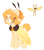 Size: 2550x2893 | Tagged: safe, artist:hawthornss, derpibooru import, oc, oc only, oc:bee, earth pony, original species, cape, clothes, cute, female, hair accessory, looking at you, simple background, smiling, solo, transparent background, wingding eyes, witchfae