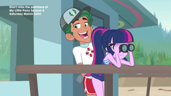 Size: 1920x1080 | Tagged: safe, derpibooru import, edit, edited screencap, editor:ma.no.m.ca, screencap, sci-twi, timber spruce, twilight sparkle, better together, equestria girls, unsolved selfie mysteries, clothes, context is for the weak, female, lifeguard timber, male, swimsuit