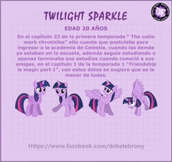 Size: 1878x1767 | Tagged: safe, derpibooru import, twilight sparkle, twilight sparkle (alicorn), alicorn, age, facebook, spanish, translated in the comments