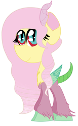 Size: 1232x2000 | Tagged: safe, artist:butterflyyt, derpibooru import, oc, oc:patience, hybrid, interspecies offspring, offspring, parent:discord, parent:fluttershy, parents:discoshy, solo