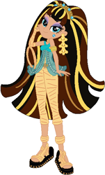 Size: 353x584 | Tagged: safe, artist:pupkinbases, artist:user15432, derpibooru import, equestria girls, barely eqg related, base used, cleo de nile, clothes, crossover, crown, ear piercing, earring, egyptian, equestria girls style, equestria girls-ified, jewelry, mattel, monster high, mummy, piercing, regalia, sandals