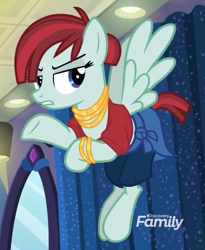 Size: 520x634 | Tagged: safe, derpibooru import, screencap, valley glamour, pegasus, pony, fake it 'til you make it, background pony, clothes, cropped, female, mare, midriff, solo