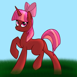 Size: 3000x3000 | Tagged: safe, artist:chelseawest, derpibooru import, oc, pony, unicorn, bow, female, hair bow, high res, mare, solo